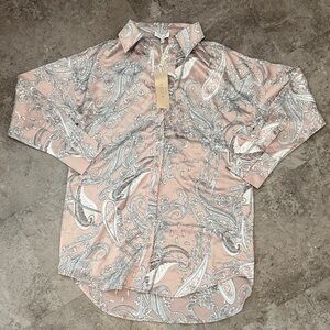 Acoa Pink Paisley Button Down Shirt